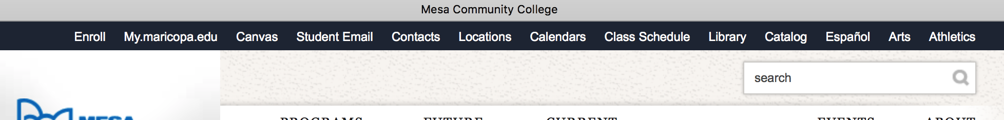 Mesa College website
